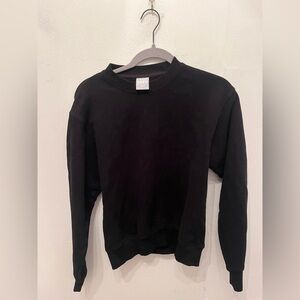 TNA Cozy Fleece Perfect Fit Sweatshirt Black Extra Small